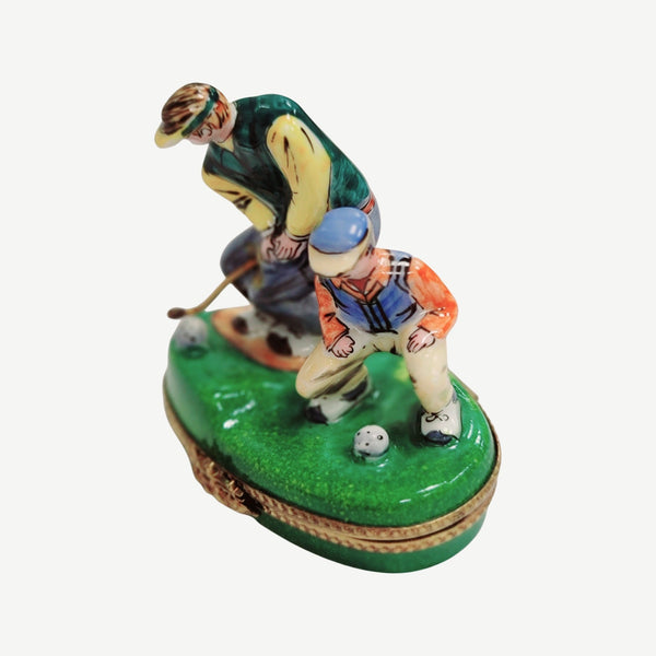 Men Golfing Limoges Box Figurine Porcelain Limoges sports golf limoges box French Trinket Box