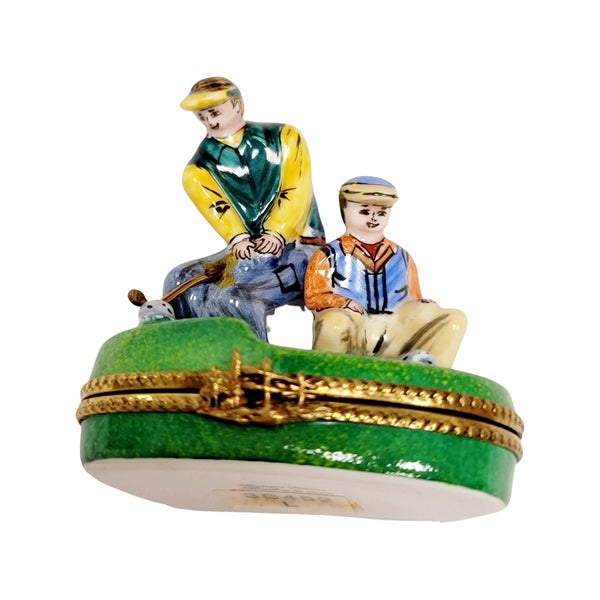 Men Golfing Limoges Box Figurine Porcelain Limoges sports golf limoges box French Trinket Box