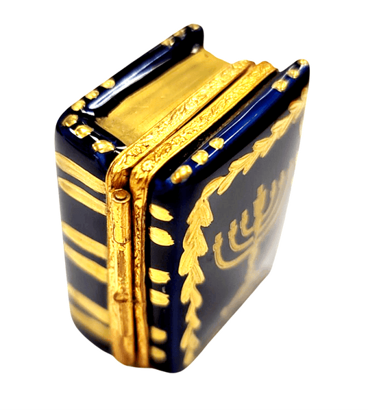 Menorah Book Limoges Box Porcelain Limoges religion Limoges Box jewish French Trinket Box