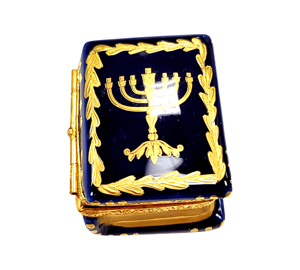Menorah Book Limoges Box Porcelain Limoges religion Limoges Box jewish French Trinket Box