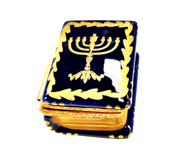 Menorah Book Limoges Box Porcelain Limoges religion Limoges Box jewish French Trinket Box