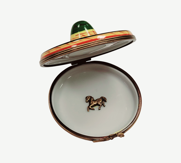 Mexican Sombrero Limoges Box Porcelain Limoges Artoria French Trinket Box
