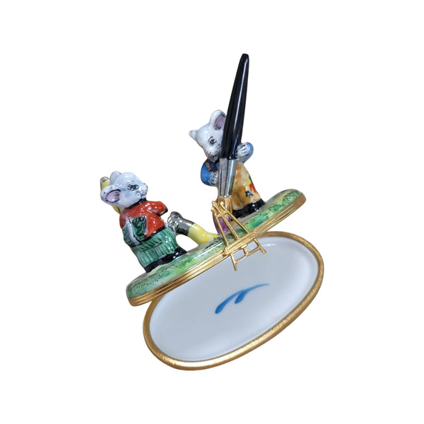 Mice Artists Porcelain Limoges Box Porcelain Limoges garden LIMOGES BOXES mice house rabbit love valentine French Trinket Box