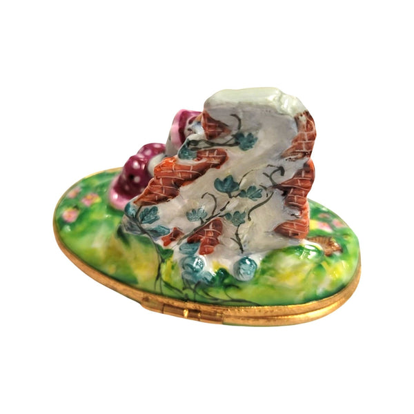 Mice Serenading in Blooming Garden Porcelain Limoges mice house rabbit love valentine French Trinket Box