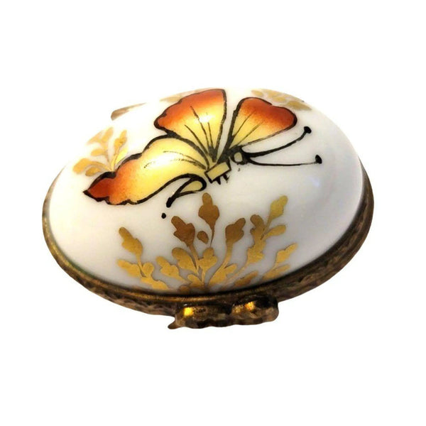 Mini Butterfly Porcelain Egg Porcelain Limoges Egg Butterfly French Trinket Box