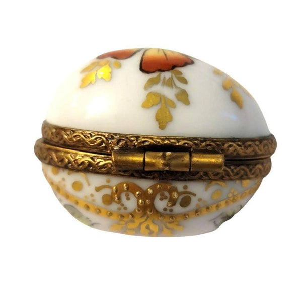 Mini Butterfly Porcelain Egg Porcelain Limoges Egg Butterfly French Trinket Box
