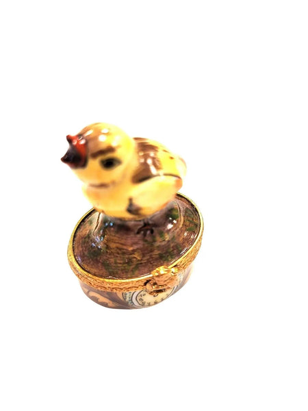 Mini Chick Limoges Box Treasure Porcelain Limoges farm birds LIMOGES BOXES French Trinket Box