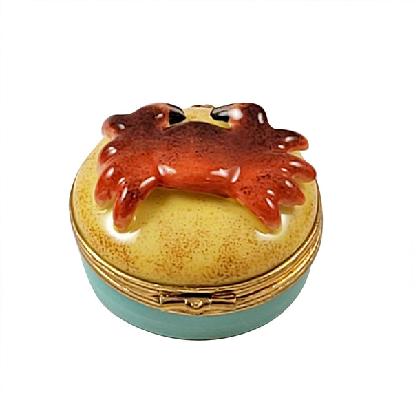 Mini Crab on Beach Porcelain Limoges Ocean beach Fish LIMOGES BOXES French Trinket Box