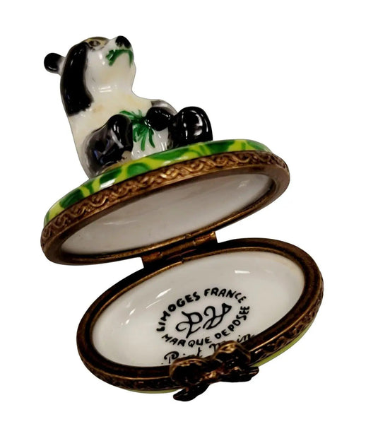 Mini Panda Bear Limoges Box Porcelain Limoges bear French Trinket Box