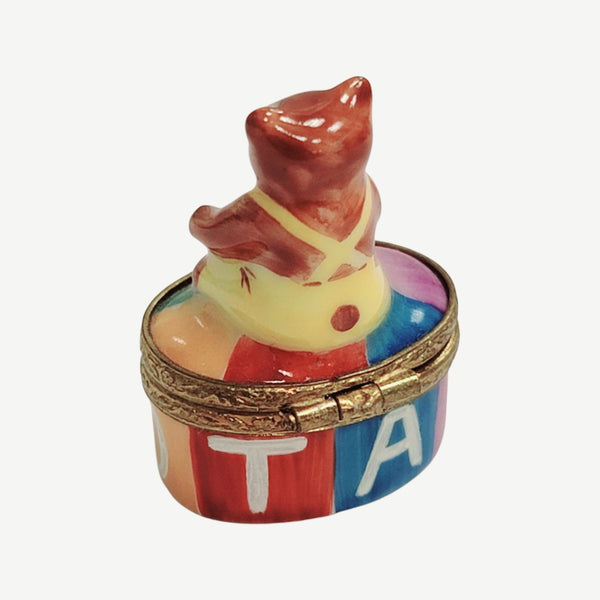 Mini Teddy Bear Treasure Porcelain Limoges Teddy French Trinket Box