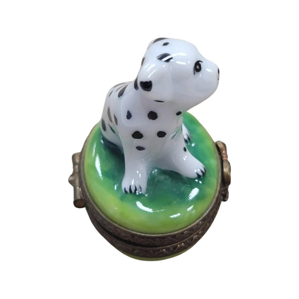 Miniature Dalmatian Dog Figurine Porcelain Limoges Dog LIMOGES BOXES French Trinket Box