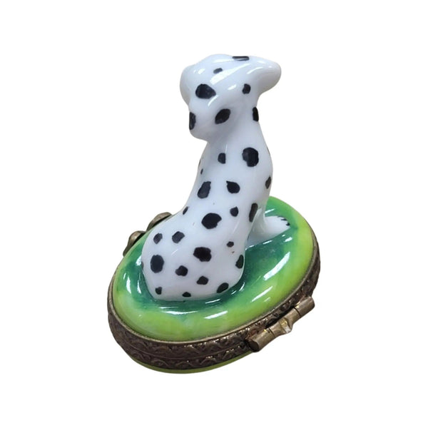 Miniature Dalmatian Dog Figurine Porcelain Limoges Dog LIMOGES BOXES French Trinket Box