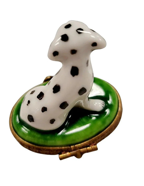 Miniature Dalmatian Dog Figurine Porcelain Limoges Dog LIMOGES BOXES French Trinket Box