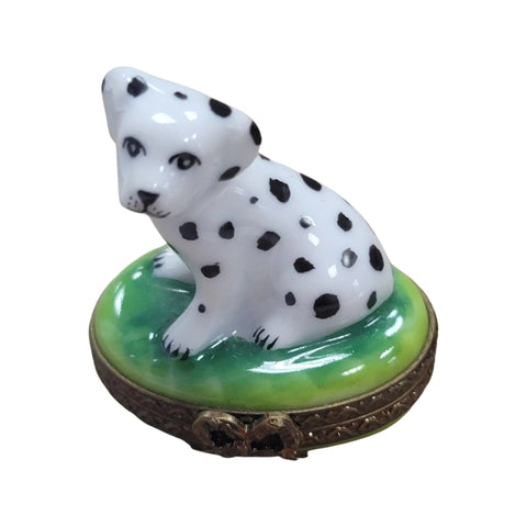 Miniature Dalmatian Dog Figurine Porcelain Limoges Dog LIMOGES BOXES French Trinket Box