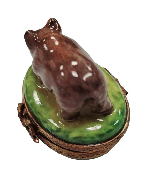 Miniature Limoges Rhino Figurine Porcelain Limoges Wild LIMOGES BOXES French Trinket Box