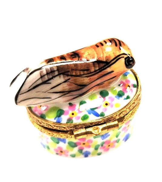Miniature Locust Limoges Box Porcelain Limoges Bug French Trinket Box