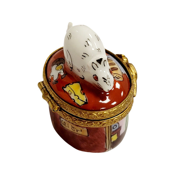 Miniature Mouse House Charm Porcelain Limoges mouse mice rabbit French Trinket Box