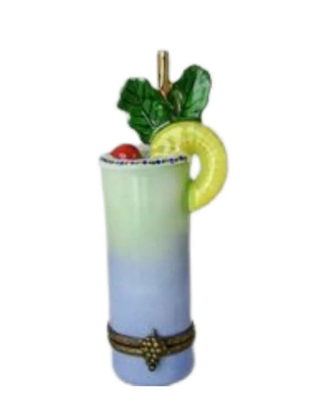 Mixed Drink Pineapple - RARE and RETIRED Porcelain Limoges Wine Spirits Beach French Trinket Box