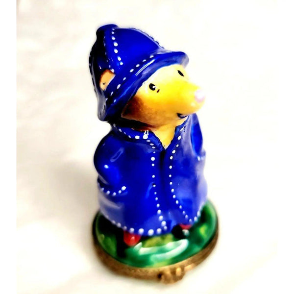 Mole in Raincoat Limited Edition Porcelain Limoges mole farm critters first French Trinket Box