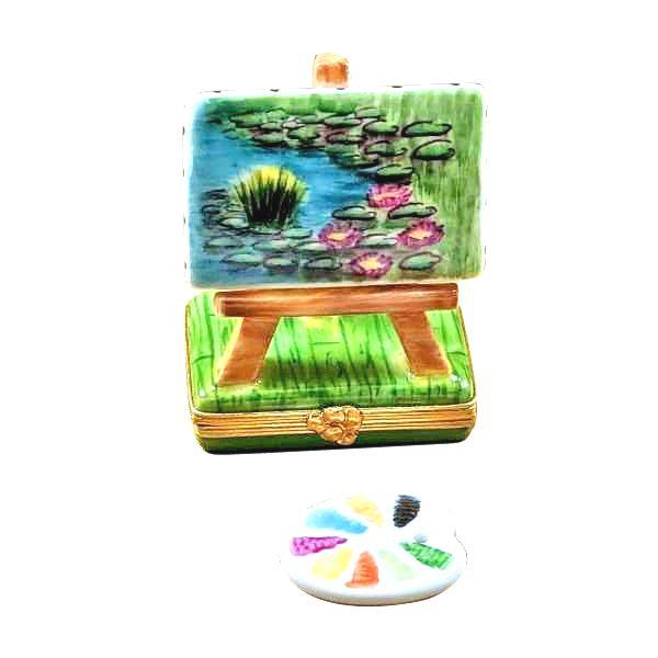 Monet Easel Porcelain Limoges art French Trinket Box