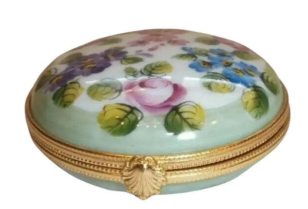 Monet Inspired Flowers Clock Pocket Watch Porcelain Limoges professional home French Trinket Box