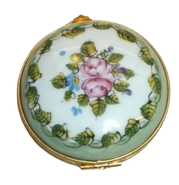 Monet Inspired Flowers Clock Pocket Watch Porcelain Limoges professional home French Trinket Box