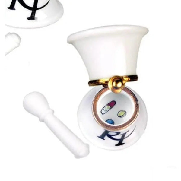 Mortar And Pestle Porcelain Limoges professional French Trinket Box