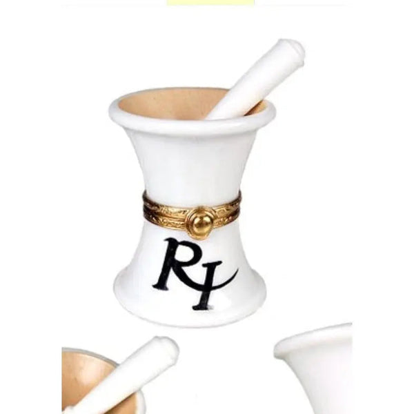 Mortar And Pestle Porcelain Limoges professional French Trinket Box