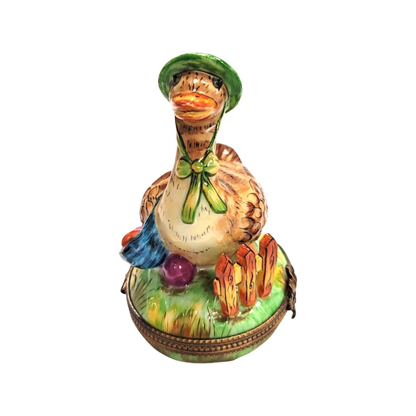 Mother Goose Whimsical Figurine Porcelain Limoges Fairy farm French Trinket Box
