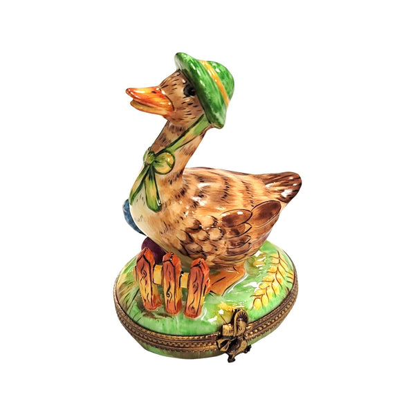 Mother Goose Whimsical Figurine Porcelain Limoges Fairy farm French Trinket Box