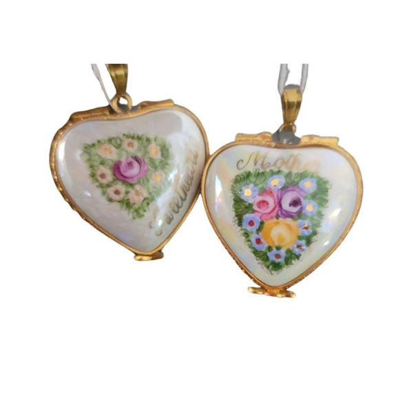 Mother Sweetheart Limoges Pendant Porcelain Limoges jewelry mother love French Trinket Box