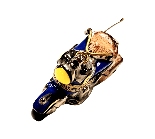 Motorcycle Limoges Box Figurine Porcelain Limoges Artoria French Trinket Box