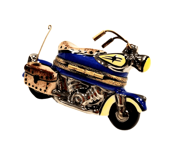 Motorcycle Limoges Box Figurine Porcelain Limoges Artoria French Trinket Box