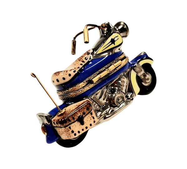 Motorcycle Limoges Box Figurine Porcelain Limoges Artoria French Trinket Box