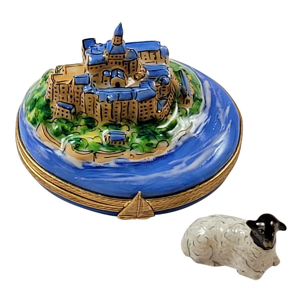 Mount Saint Michele w Removable Lamb Porcelain Limoges France Paris monuments Limoges Box Travel French Trinket Box