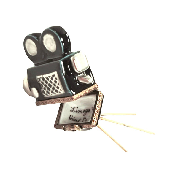 Movie Camera Limoges Box Porcelain Limoges LIMOGES BOXES fine art professional French Trinket Box
