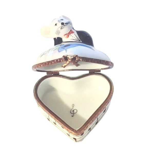 Musical Love Mouse Trinket Box Porcelain Limoges French Trinket Box