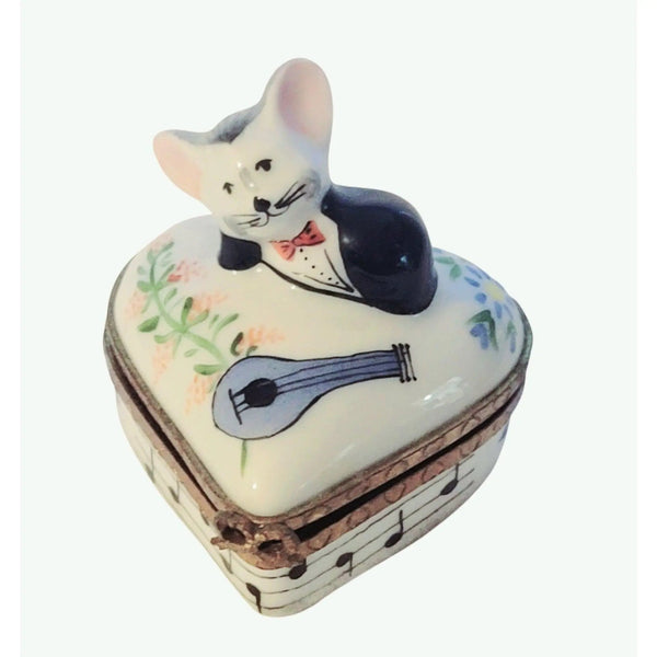 Musical Love Mouse Trinket Box Porcelain Limoges French Trinket Box