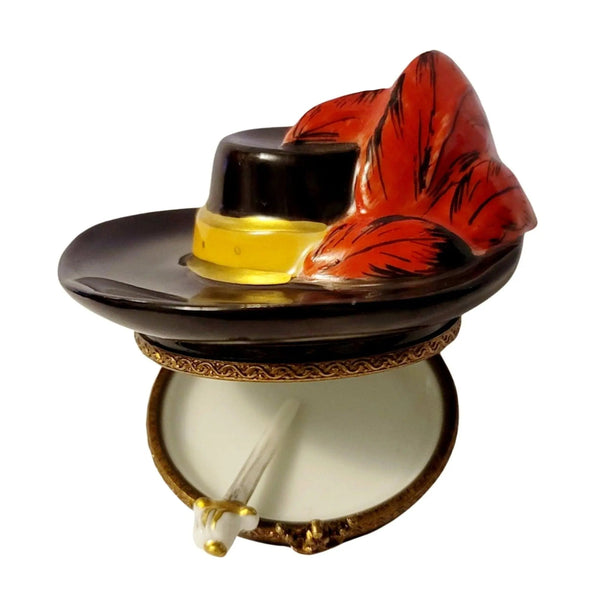 Musketeer Hat Trinket Box Porcelain Limoges baby books Limoges Boxes world travel- French Trinket Box