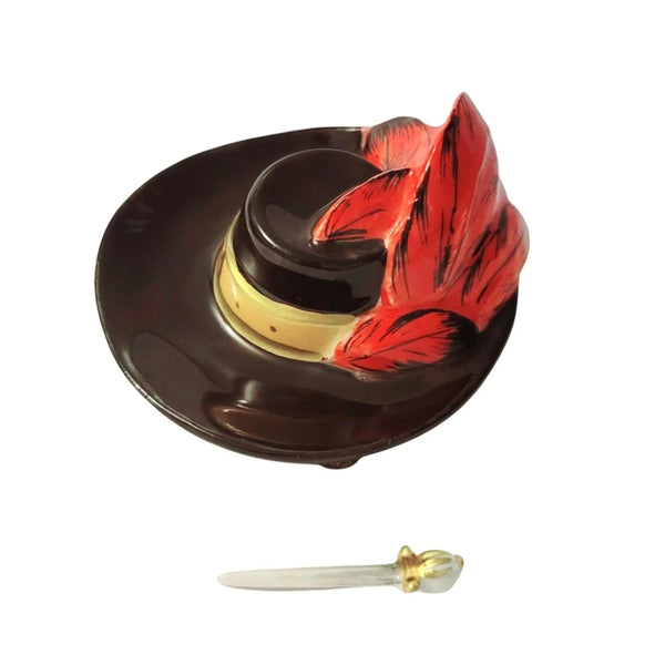 Musketeer Hat Trinket Box Porcelain Limoges baby books Limoges Boxes world travel- French Trinket Box