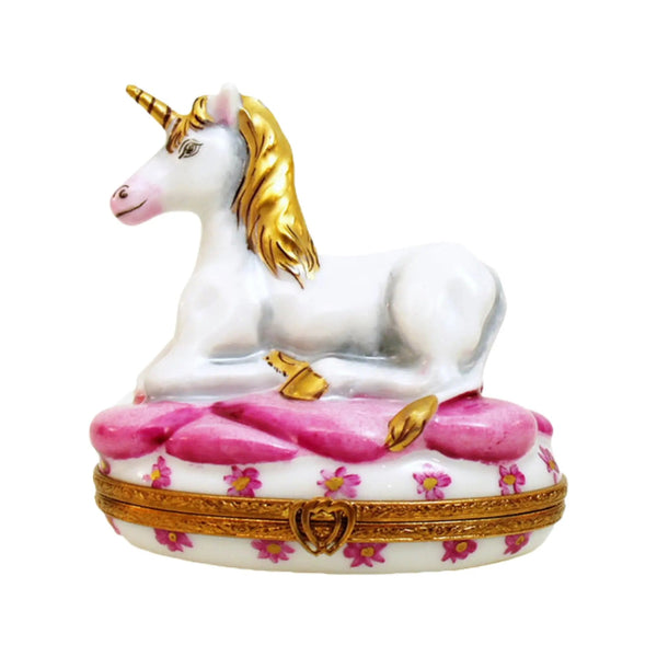 Mystical Pink Unicorn Artoria Porcelain Limoges fairy myth French Trinket Box