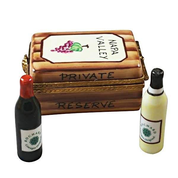 Napa Valley Wine Crate Porcelain Limoges wine spirits French Trinket Box