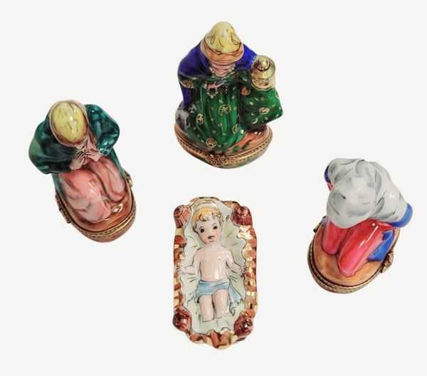 Nativity Scene Porcelain Figurines Porcelain Limoges nativity limoges boxes religion French Trinket Box