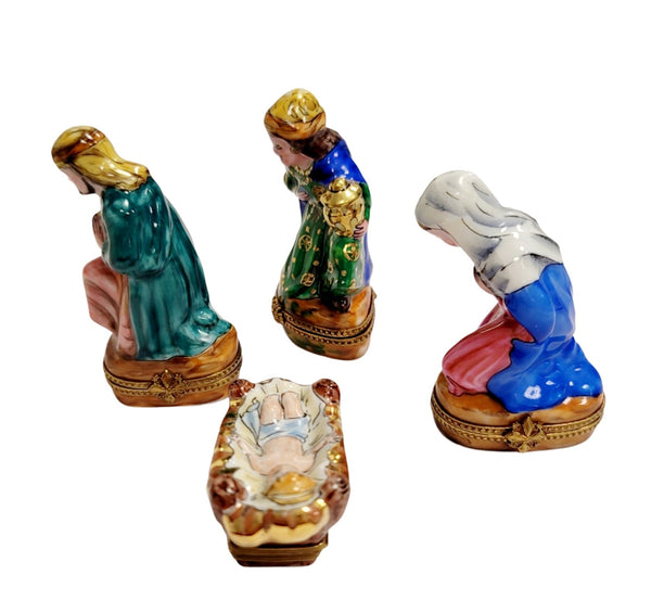 Nativity Scene Porcelain Figurines Porcelain Limoges nativity limoges boxes religion French Trinket Box