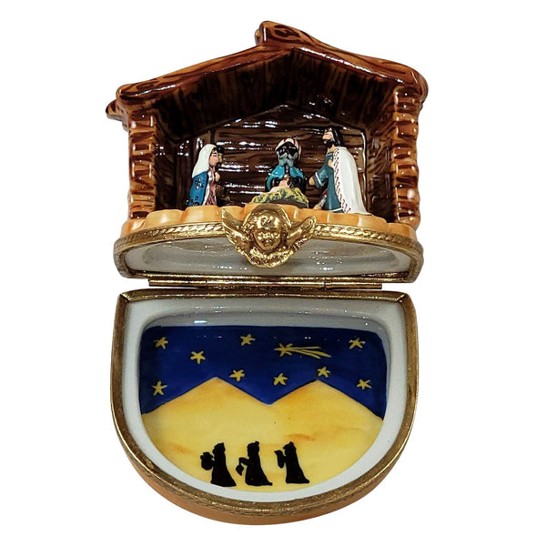 Nativity in Stable Porcelain Limoges nativity limoges boxes Christian French Trinket Box