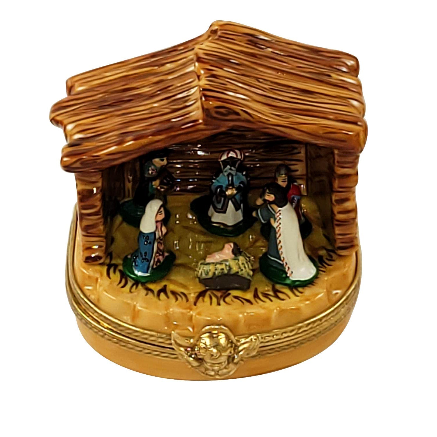 Nativity in Stable Porcelain Limoges nativity limoges boxes Christian French Trinket Box