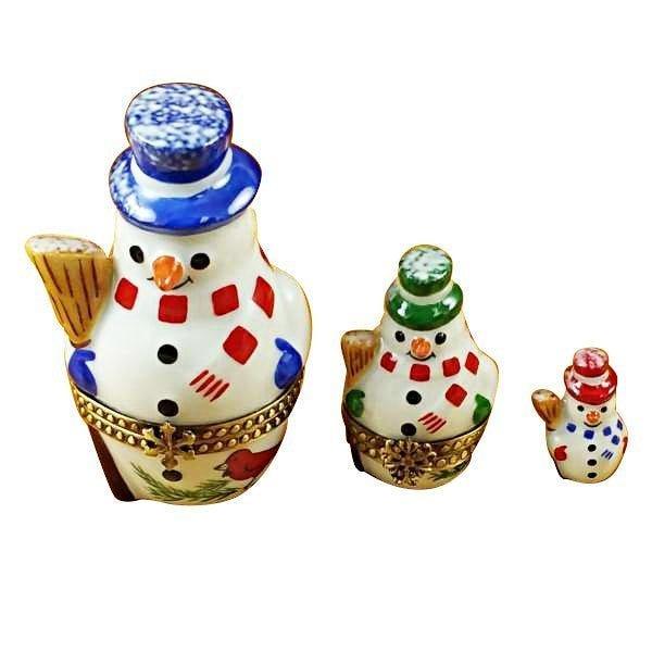 Nesting Snowman Set Porcelain Limoges snowman French Trinket Box