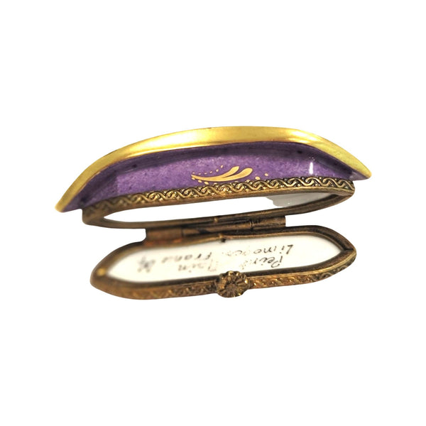 New Orleans Purple Mask Figurine Porcelain Limoges LIMOGES BOXES purse bag French Trinket Box