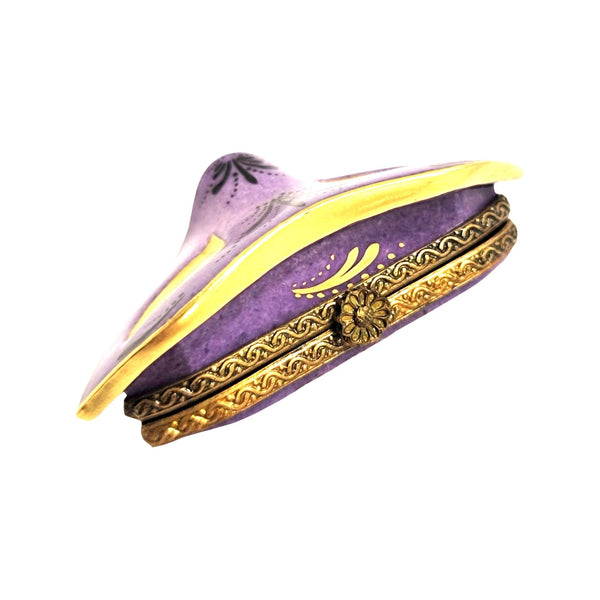 New Orleans Purple Mask Figurine Porcelain Limoges LIMOGES BOXES purse bag French Trinket Box