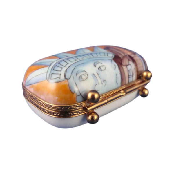 New York Travel Suitcase Porcelain Limoges travel bag French Trinket Box